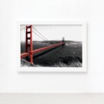 Quadro Golden Gate São Francisco Foto Moldura Branca 33x43cm