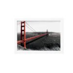 Quadro Golden Gate São Francisco Foto Moldura Branca 22x32cm