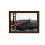 Quadro Golden Gate São Francisco Foto Moldura Marrom 33x43cm