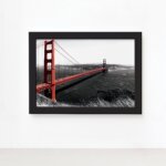 Quadro Golden Gate São Francisco Foto Moldura Preta 22x32cm