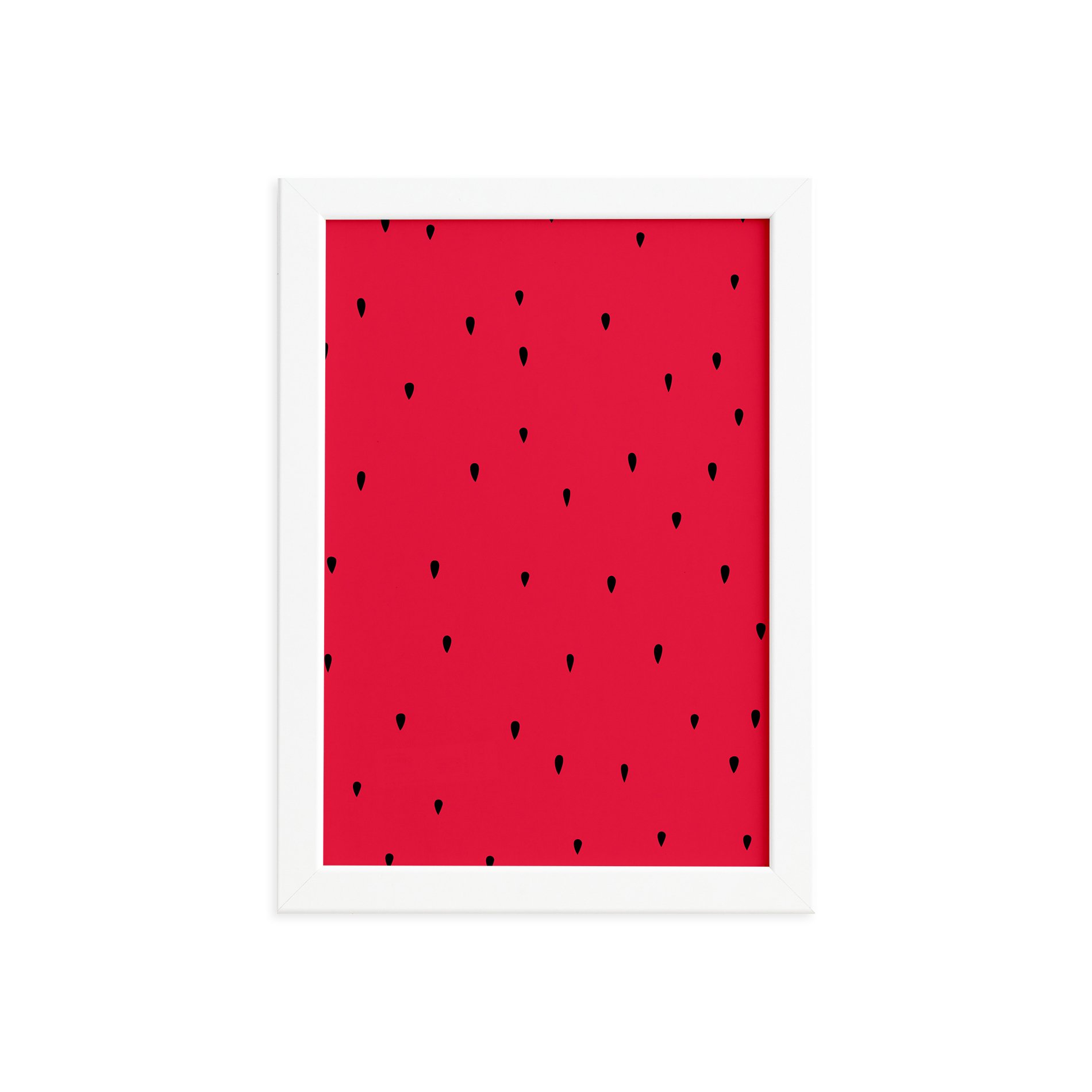 Quadro Decorativo MDF Sementes Melancia Moldura Branca 33x43cm