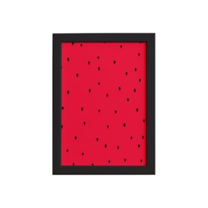 Quadro Decorativo MDF Sementes Melancia Moldura Preta 22x32cm