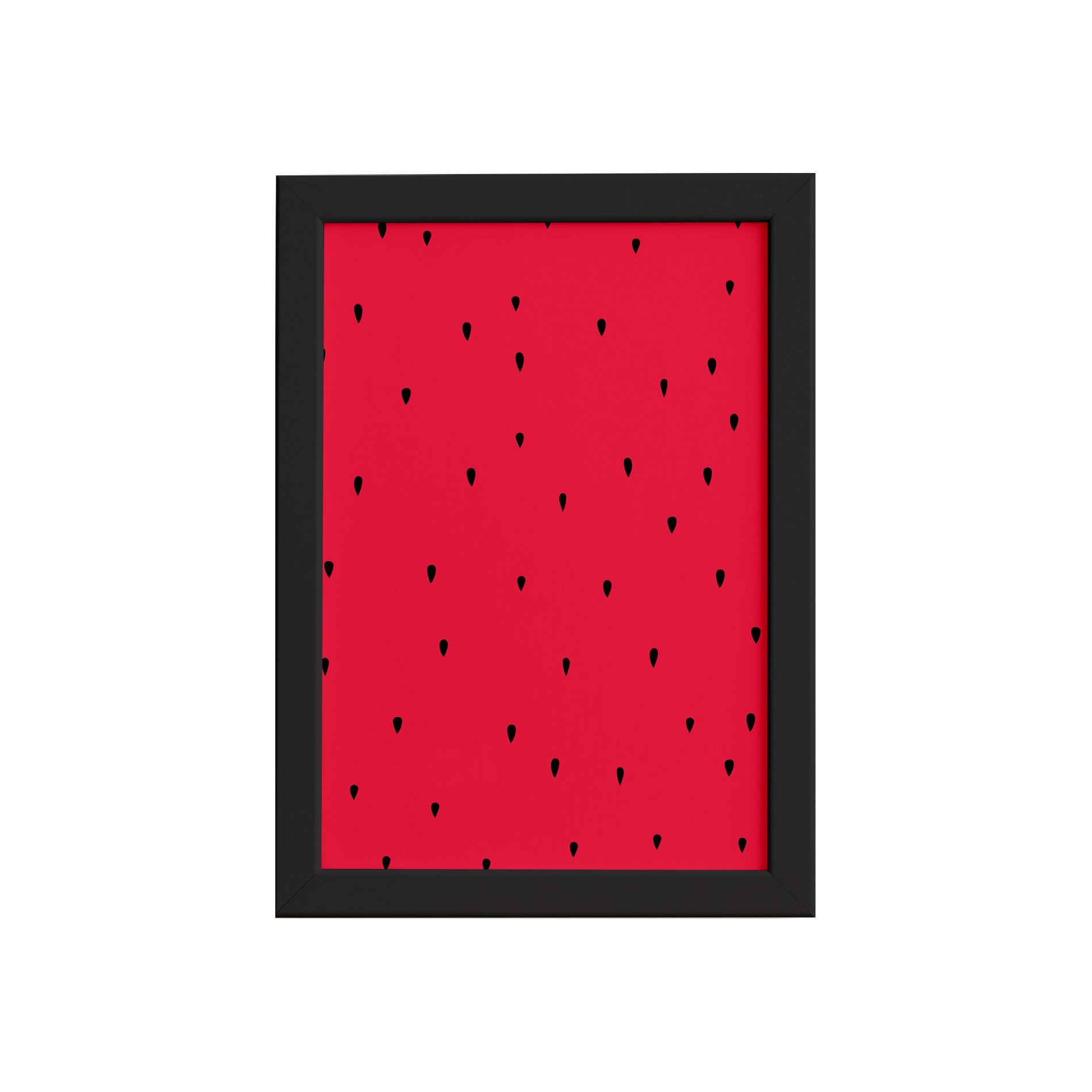 Quadro Decorativo MDF Sementes Melancia Moldura Preta 22x32cm