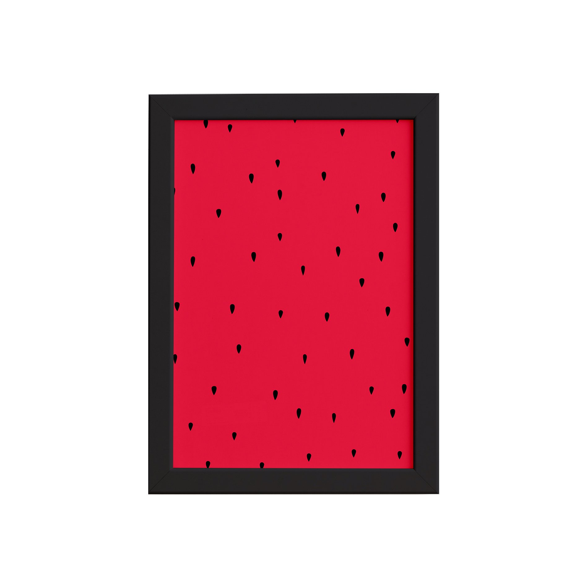 Quadro Decorativo MDF Sementes Melancia Moldura Preta 33x43cm