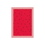 Quadro Decorativo MDF Sementes Melancia Moldura Rosa 22x32cm