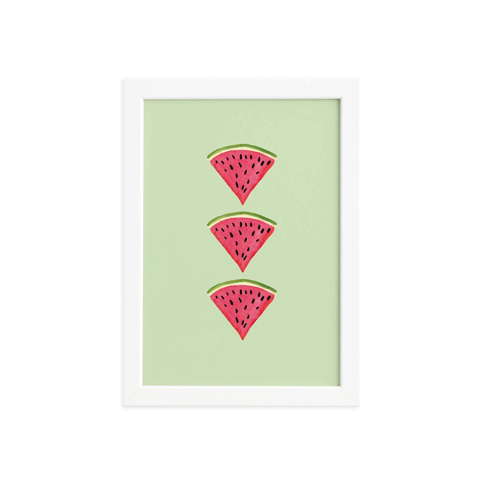 Quadro Decorativo MDF Melancia Trio Moldura Branca 22x32cm