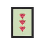 Quadro Decorativo MDF Melancia Trio Moldura Preta 22x32cm