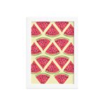 Quadro Decorativo MDF Melancia Pedaços Moldura Branca 22x32cm