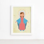 Quadro Nossa Senhora da Assunção Moldura Branca 22x32cm