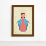 Quadro Nossa Senhora da Assunção Moldura Marrom 22x32cm