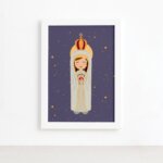 Quadro Nossa Senhora de Fátima Moldura Branca 22x32cm