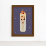 Quadro Nossa Senhora de Fátima Moldura Marrom 22x32cm