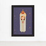 Quadro Nossa Senhora de Fátima Moldura Preta 22x32cm