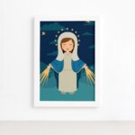 Quadro Nossa Senhora das Graças Moldura Branca 22x32cm