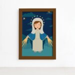 Quadro Nossa Senhora das Graças Moldura Marrom 22x32cm