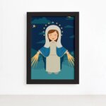 Quadro Nossa Senhora das Graças Moldura Preta 22x32cm