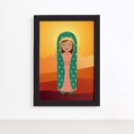 Quadro Nossa Senhora de Guadalupe Moldura Preta 22x32cm