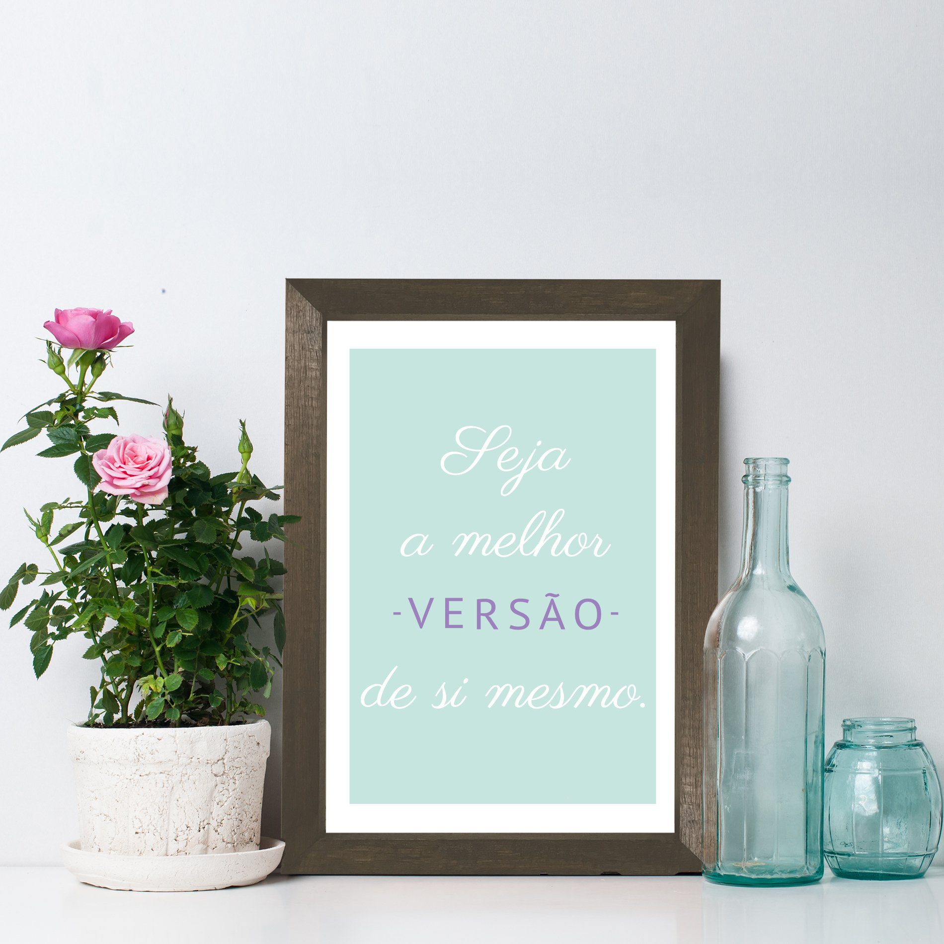 Quadro Decorativo com Moldura Marrom Seja o Melhor de Você