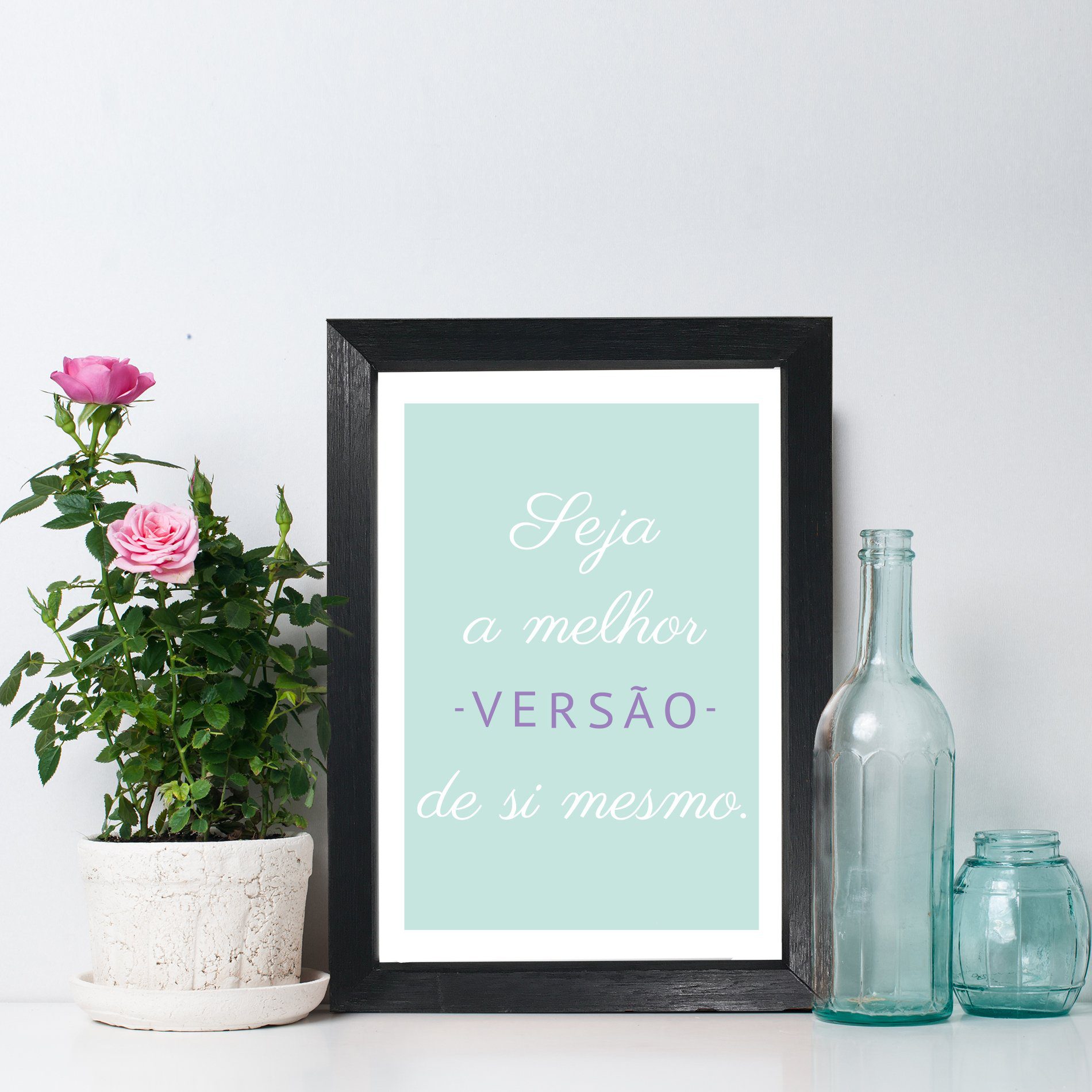 Quadro Decorativo Moldura Preta Seja o Melhor de Você