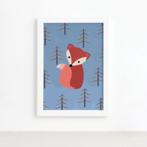 Quadro para Quarto de Bebê Raposinha 3 22x32cm
