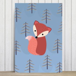Placa Decorativa MDF Infantil Raposinha 3 30x40cm