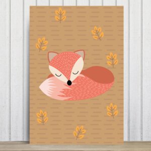 Placa Decorativa MDF Infantil Raposinha 4 30x40cm