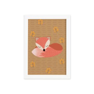 Quadro para Quarto de Bebê Raposinha 4 33x43cm Mold Branca