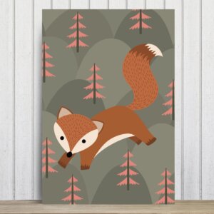 Placa Decorativa MDF Infantil Raposinha 1 20x30cm