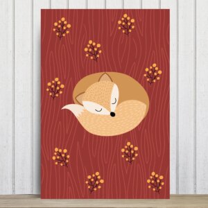 Placa Decorativa MDF Infantil Raposinha 2 30x40cm