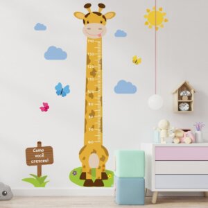 Adesivo de Parede Girafa Régua de Crescimento 146cm