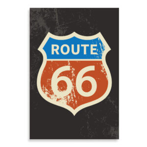 Placa Decorativa MDF Vintage Rota 66