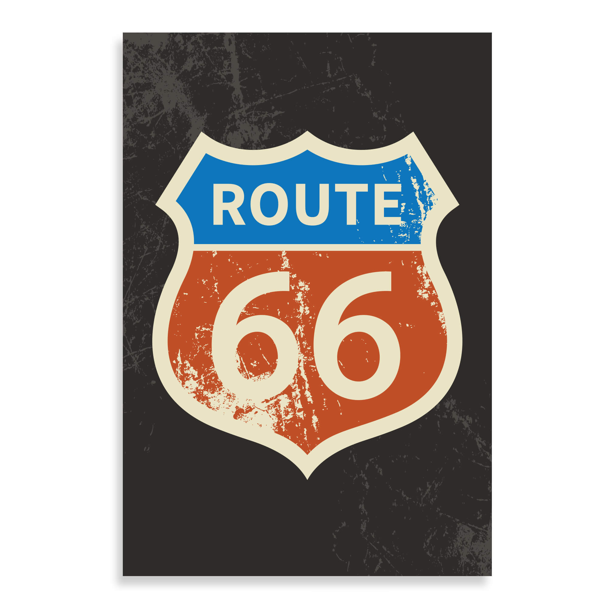 Placa Decorativa MDF Vintage Rota 66