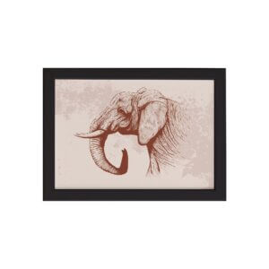Quadro para Sala Safari Elefante Moldura Preta