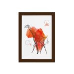 Quadro Minimalista Safari Girafa África Moldura Marrom 22x32