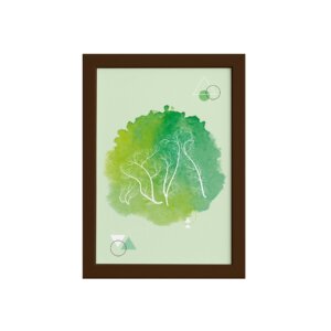 Quadro Minimalista Safari Gorila Verde Moldura Marrom