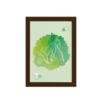 Quadro Minimalista Safari Gorila Verde Moldura Marrom 33x43