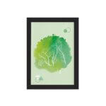 Quadro Minimalista Safari Gorila Verde Moldura Preta 33x43