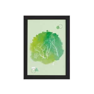 Quadro Minimalista Safari Gorila Verde Moldura Preta