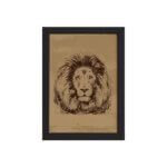 Quadro para Sala Safari Leão Moldura Preta 22x32cm