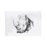 Placa Decorativa MDF Safari Rinoceronte 20x30cm