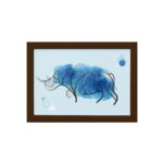 Quadro Minimalista Safari Rinoceronte Moldura Marrom 33x43cm