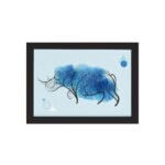 Quadro Minimalista Safari Rinoceronte Moldura Preta 33x43cm