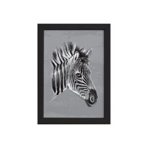 Quadro para Sala Safari Zebra Moldura Preta 