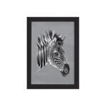 Quadro para Sala Safari Zebra Moldura Preta 22x32cm