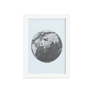 Quadro Safari Geométrico África Moldura Branca