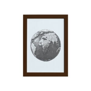Quadro Safari Geométrico África Moldura Marrom