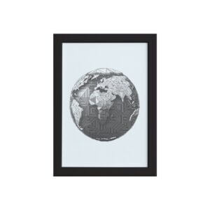 Quadro Safari Geométrico África Moldura Preta