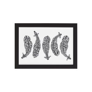 Quadro Safari Geométrico Zebra Moldura Preta