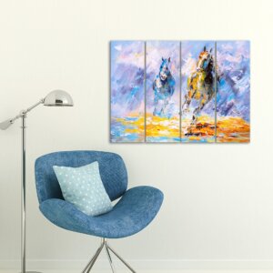 Placa Painel Decorativa em MDF Foto Pintura Cavalos
