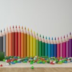 Adesivo de Parede Lápis de Cor Onda Colorida 120x52cm